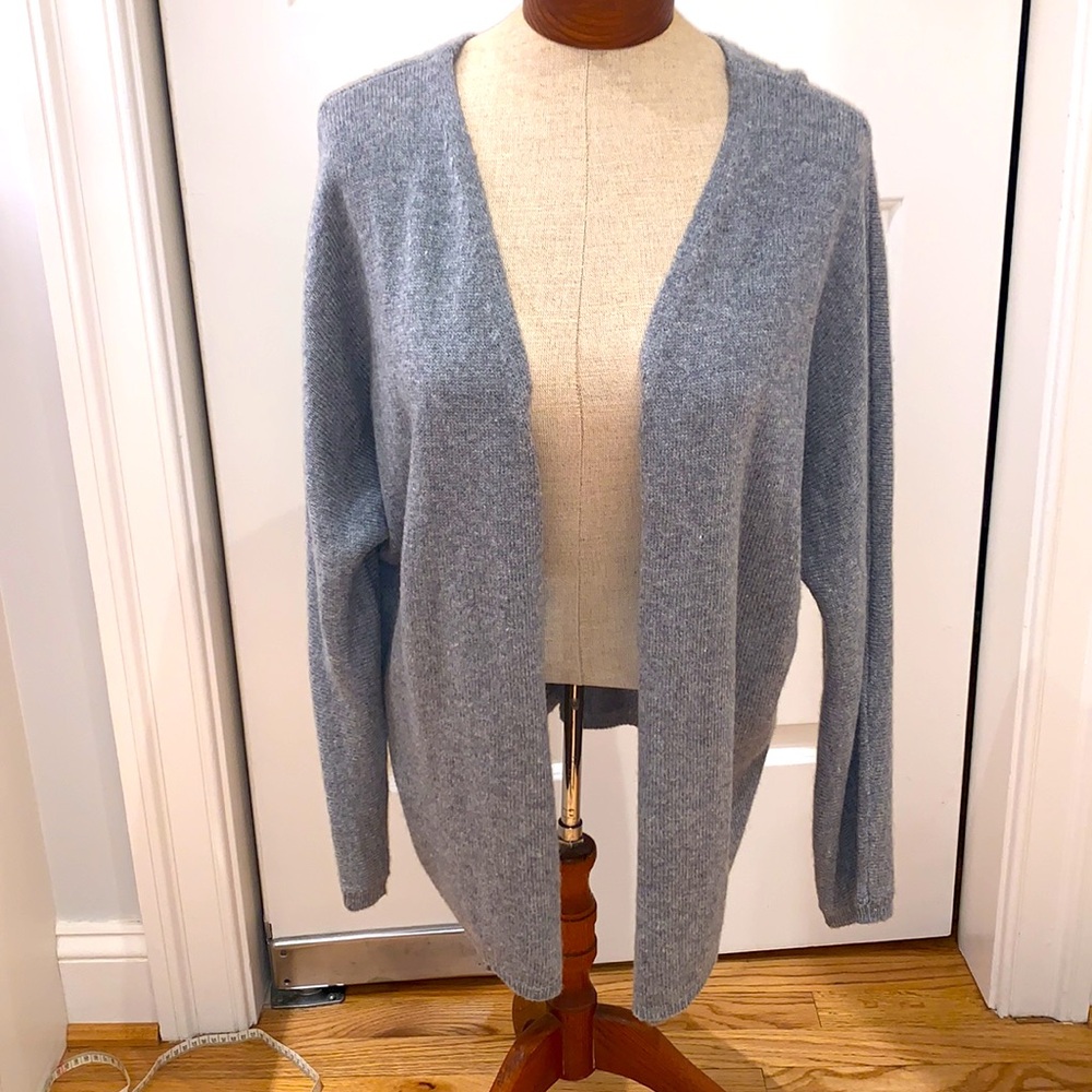 Brandy Melville Open Front Gray Knit Cardigan Long Sleeve Womens